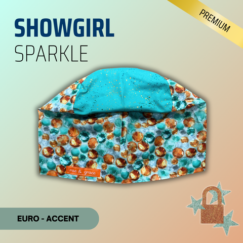 Showgirl Sparkle - Scrub Cap - rae & grace - Euro - Accent Top