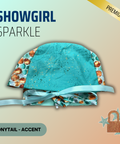 Showgirl Sparkle - Scrub Cap - rae & grace - Ponytail - Accent Top
