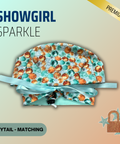 Showgirl Sparkle - Scrub Cap - rae & grace - Ponytail - Matching Top