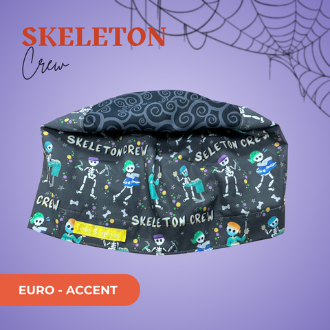 Skeleton Crew - Scrub Cap - rae & grace - Euro - Accent Top
