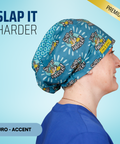 Slap It Harder - Scrub Cap - rae & grace - Euro - Accent Top