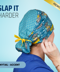 Slap It Harder - Scrub Cap - rae & grace - Ponytail - Accent Top