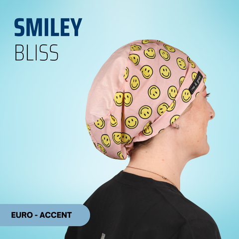 Smiley Bliss - Scrub Cap - rae & grace - Euro - Accent Top