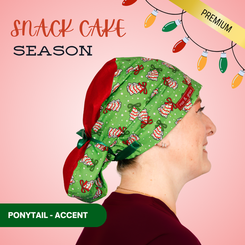 Snack Cake Season - Scrub Cap - rae & grace - Ponytail - Accent Top