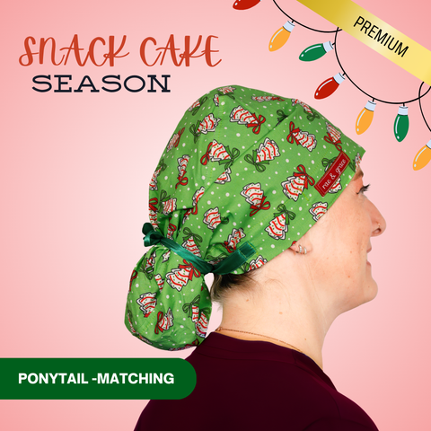 Snack Cake Season - Scrub Cap - rae & grace - Ponytail - Matching Top