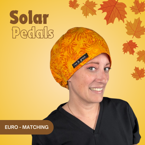 Solar Pedals - Scrub Cap - rae & grace - Euro - Matching Top