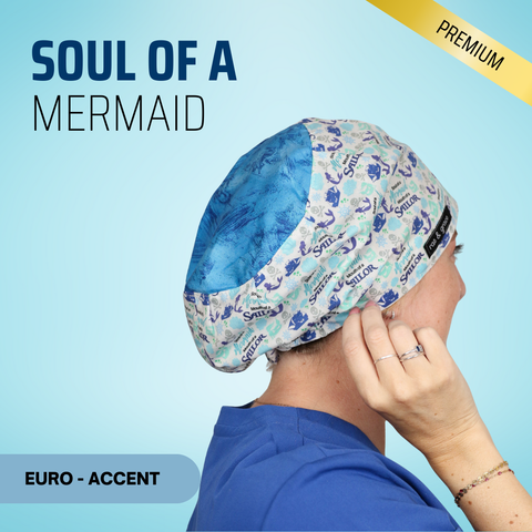 Soul Of A Mermaid - Scrub Cap - rae & grace - Euro - Accent Top