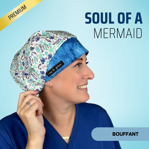 Soul Of A Mermaid - Scrub Cap - rae & grace - Bouffant