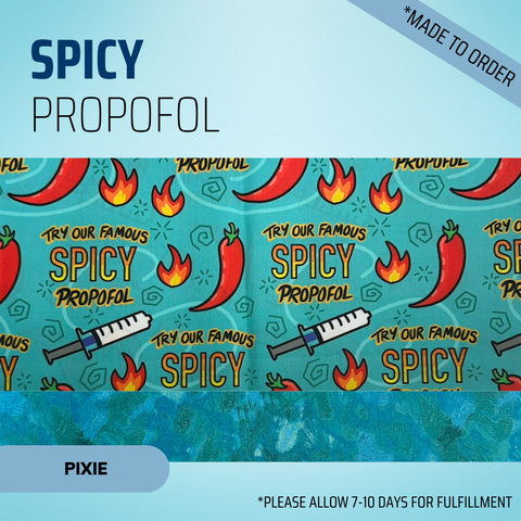 Try Our Famous Spicy Propofol - Scrub Cap - rae & grace - Pixie - Made to order Please allow 7-10 days for fulfillment.