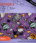 Spooky Kitty Crew  - Scrub Cap - rae & grace - Skull Cap - Made to order Please allow 7-10 days for fulfillment.