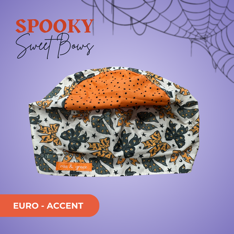 Spooky Sweet Bows - Scrub Cap - rae & grace - Euro - Accent Top