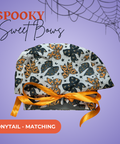Spooky Sweet Bows - Scrub Cap - rae & grace - Ponytail - Matching Top