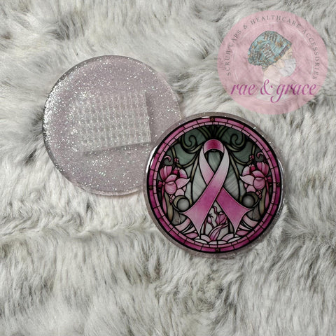 Breast Cancer Ribbon (Stained Glass) - Badge Reel