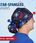 Star-Spangled Sparks - Scrub Cap - rae & grace - Ponytail - Matching Top