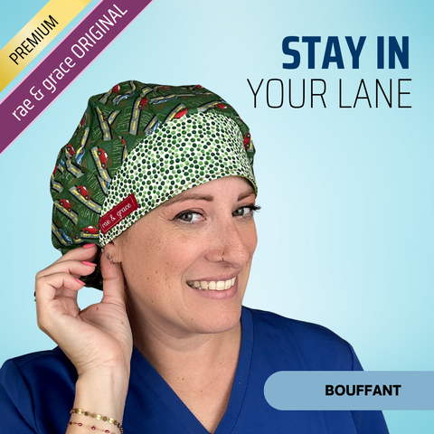 Stay In Your Lane - Scrub Cap - rae & grace - Bouffant