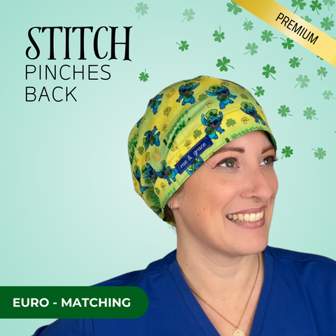 Stitch Pinches Back - Scrub Cap - rae & grace - Euro - Matching Top