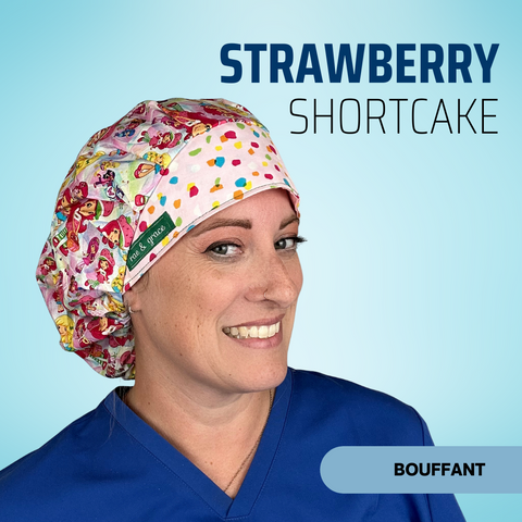 Strawberry Shortcake - Scrub Cap - rae & grace - Bouffant