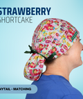 Strawberry Shortcake - Scrub Cap - rae & grace - Ponytail - Matching Top
