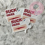 Suck Here - Sticker