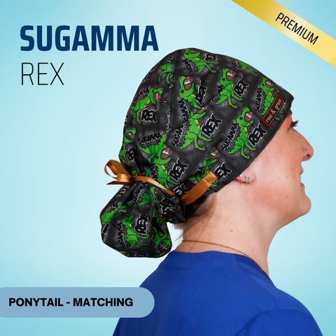 Sugamma Rex - Scrub Cap - rae & grace - Ponytail - Matching Top