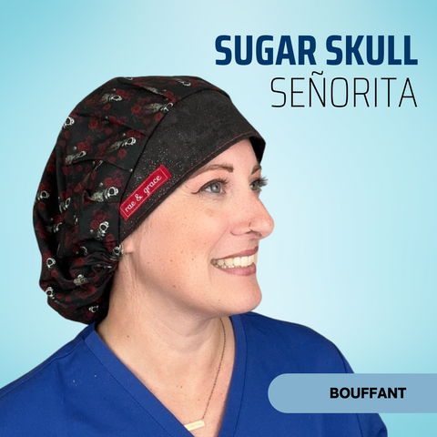 Sugar Skull Senorita - Scrub Cap - rae & grace - Bouffant