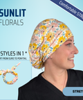 Sunlit Florals - Scrub Cap - rae & grace - Stretch