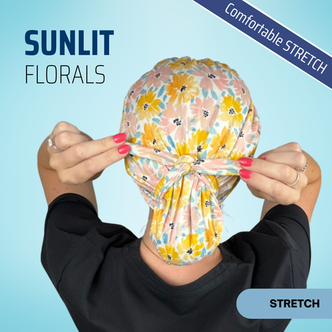 Sunlit Florals - Scrub Cap - rae & grace - Skull Cap - *Made to order