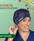 "Surgery" Snowflake - Scrub Cap - rae & grace - Euro - Matching Top