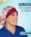 Surgical Instruments Scribbles Pink - Scrub Cap - rae & grace - Bouffant