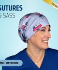 Sutures & Sass - Scrub Cap - rae & grace - Euro - Matching Top