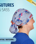 Sutures & Sass - Scrub Cap - rae & grace - Ponytail - Matching Top
