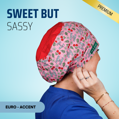 Sweet But Sassy - Scrub Cap - rae & grace - Euro - Accent Top