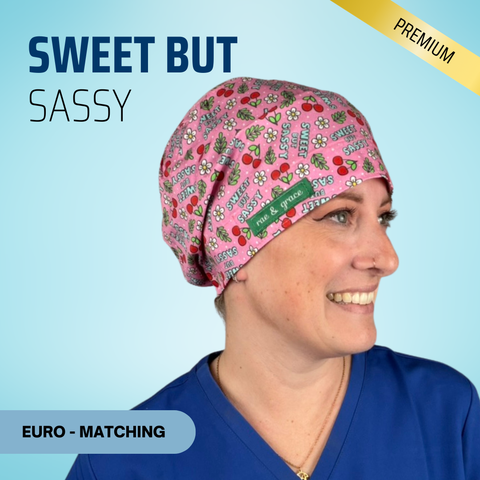Sweet But Sassy - Scrub Cap - rae & grace - Euro - Matching Top