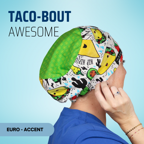 Taco-Bout Awesome - Scrub Cap - rae & grace - Euro - Accent Top