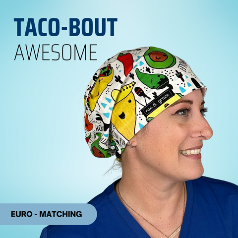 Taco-Bout Awesome - Scrub Cap - rae & grace - Euro - Matching Top