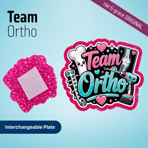 Team Ortho - Badge Reel - rae & grace - Interchangeable Plate Only