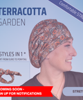 Terracotta Garden - Scrub Cap - rae & grace - Ponytail - Matching Top
