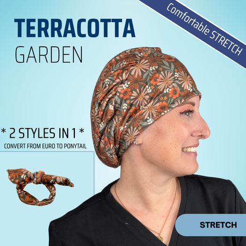 Terracotta Garden - Scrub Cap - rae & grace - Skull Cap - *Made to order