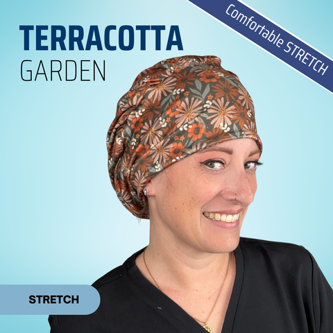 Terracotta Garden - Scrub Cap - rae & grace - Bouffant
