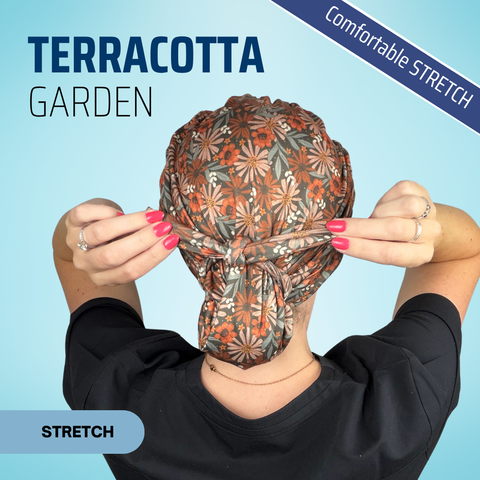 Terracotta Garden - Scrub Cap - rae & grace - Pixie - *Made to order