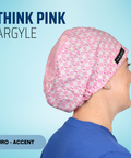 Think Pink Argyle - Scrub Cap - rae & grace - Euro - Accent Top