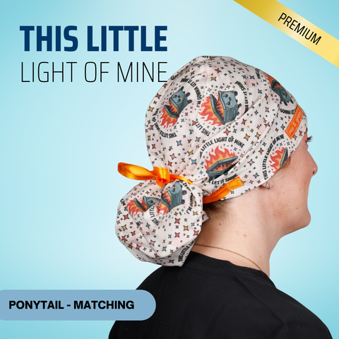 This Little Light Of Mine - Scrub Cap - rae & grace - Ponytail - Matching Top