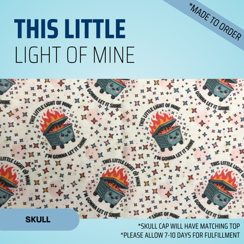 This Little Light Of Mine - Scrub Cap - rae & grace - Skull Cap - *Made to order