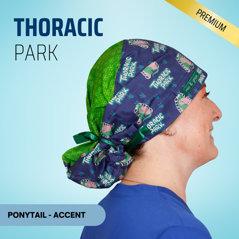 Thoracic Park - Scrub Cap - rae & grace - Ponytail - Accent Top