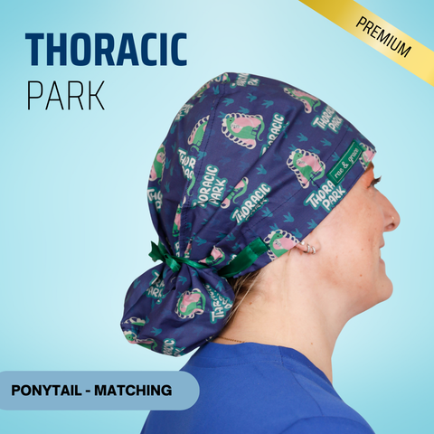 Thoracic Park - Scrub Cap - rae & grace - Ponytail - Matching Top