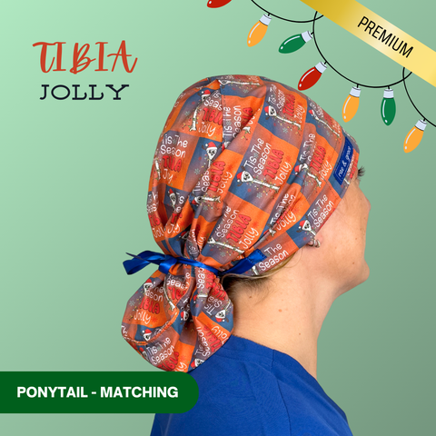 Tibia Jolly - Scrub Cap - rae & grace - Ponytail - Matching Top