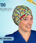 It's Too Peopley Out There - Scrub Cap - rae & grace - Euro - Matching Top