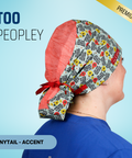 It's Too Peopley Out There - Scrub Cap - rae & grace - Ponytail - Accent Top