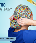 It's Too Peopley Out There - Scrub Cap - rae & grace - Ponytail - Matching Top