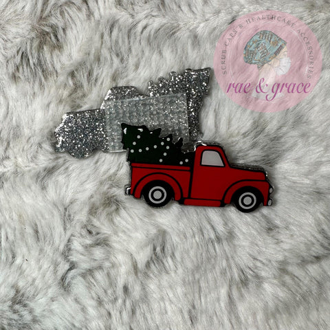 Truck w/ Christmas Tree - Badge Reel